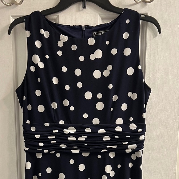 JESSICA HOWARD Navy White Polkadot Swing Dress - Picture 7 of 11